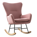 Bonzy Home Nursery Rocking Chair, Accent Rocker Glider Side Chair with High Backrest for Nursery Living Room Bedroom Office，Pink