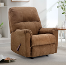 Bonzy Home Manual Rocker Recliner Chair for Adults – Soft Fabric Reclining Sofa with Overstuffed Backrest, 300 lbs Weight Capacity,Brown