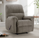 Bonzy Home Manual Rocker Recliner Chair for Adults – Soft Fabric Reclining Sofa with Overstuffed Backrest, 300 lbs Weight Capacity,Grey