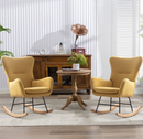 Bonzy Home Nursery Rocking Chair, Accent Rocker Glider Side Chair with High Backrest for Nursery Living Room Bedroom Office，Yellow(set of two)