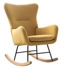 Bonzy Home Nursery Rocking Chair, Accent Rocker Glider Side Chair with High Backrest for Nursery Living Room Bedroom Office，Yellow(set of two)