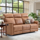 Bonzy Home 3-Seater Manual Recliner Sofa - Leather Reclining Couch with Split Back, 1000lb Capacity for Living Room & Home Theater, Brown