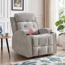 Bonzy Home Recliner Chair with Massage — Modern Single-Seat Recliner with Padded Armrests & Backrest for Living Room & Bedroom, Light Gray