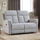 Bonzy Home Manual Reclining Sofa Set, Modern Loveseat Recliner Sofa for Adult with Adjustable Backrest, Couch Recliners for Living Room Furniture, Light Gray