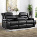 Bonzy Home Faux Leather Recliner Furniture Set, Loveseat & Chair, Black, for Living Room