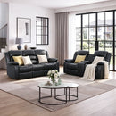Bonzy Home Manual Recliner Sofa Set, Faux Leather Single Recliner Chair & 3‑Seater Sofa Combo for Living Room Home Theater