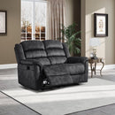 Bonzy Home Cloth Loveseat Recliner Manual Reclining Sofa for Living Room & Meeting Room Gray