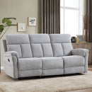 Bonzy Home Manual Reclining Sofa Set, Modern 3-Seat Recliner Sofa for Adult with Adjustable Backrest, Couch Recliners for Living Room Furniture, Light Gray