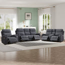 Bonzy Home Power Living Room Furniture Set Electric Reclining Sofa Set with Cup Holders, Charging Ports & Hidden Storage, Grey