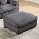 Bonzy Home Ottoman Elegant Footrest Trendy Addition to Any Room, Corduroy Fabric Foot Stool, Comfort Meets Style for Living Room Bedroom Gray