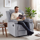 Bonzy Home Modern Comfort Reclining Chair Breathable Fabric Recliner Chairs, Gray