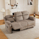 Bonzy Home Electric 3-Seat Recliner Sofa — Power Electric Recliner Chair with Remote Control & Side Pockets, Compact Home Theater Seating for Small Spaces, Khaki