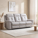 Bonzy Home Light Gray Power Recliner Sofa Set, 3 Seater Electric Reclining Couch, Transitional Sofa with USB Ports for Living Room