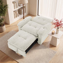 Bonzy Home 3-in-1 Pull Out Sofa Bed Chair, Soft Fabric Convertible Recliner with Side Storage，White