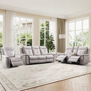 Bonzy Home Recliner, Loveseat and 3-Seat Sofa Set Power Reclining with USB, Gray