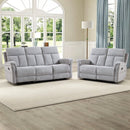 Bonzy Home Reclining Sofa Set with Adjustable Backrest, Living Room Recliner Sofa Set for Adult with Loveseat & 3‑Seat Sofa, Couch Recliners for Living Room Furniture, Light Gray