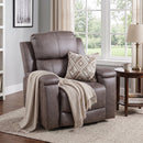 Bonzy Home Single Manual Recliner Chair with Arm Storage & Adjustable Recline, Soft Fabric Reclining Sofa for Living Room Bedroom, Saddle Brown