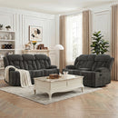 Bonzy Home 2-Piece Recliner Sofa Set — Reclining Loveseat with Flip-Up Storage Console & Extra-Wide 3-Seat Sofa, Dark Gray