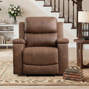 Bonzy Home Single Manual Recliner Chair with Arm Storage & Adjustable Recline, Soft Fabric Reclining Sofa for Living Room Bedroom, Taupe