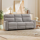 Bonzy Home Power Reclining 3-Seat Sofa, Fabric Electric Recliner Sofa with USB & Type-C Charging Ports, 3-Seater Living Room Sofa with Power Headrest, Gray
