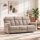 Bonzy Home Manual Reclining Sofa Set with Adjustable Backrest, Living Room Recliner Sofa Set for Adult with Single Recliner Chair & 3‑Seat Sofa, Couch Recliners for Living Room Furniture, Taupe