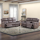 Bonzy Home Recliner Sofa Set, Manual Reclining Loveseat and 3-Seat Couch for Living Room Use，Saddle