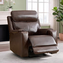 Bonzy Home Genuine Leather Power Recliner with USB Port for Living Room, Dark Brown
