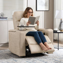 Bonzy Home Power Electric Recliner Chair, Home Theater Seating with Cup Holders, USB Port & Hidden Storage, Single Movie Recliner for Living Room Media Room, Beige