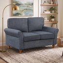 Bonzy Home 57'' Loveseat Sofa, 2-Seater Couch for Living Room, Comfy Upholstered Sofa Couch for Small Space, Apartment, Office, Blue