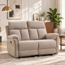 Bonzy Home Manual Reclining Sofa Set, Modern Loveseat Recliner Sofa for Adult with Adjustable Backrest, Couch Recliners for Living Room Furniture, Taupe