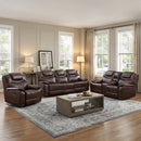 Bonzy Home Genuine Leather Manual Reclining Furniture Set – Includes Recliner Chair, Loveseat & 3-Seat Sofa for Living Room