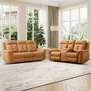 Bonzy Home Loveseat and 3-Seat Sofa Power Reclining Set with USB, Brown