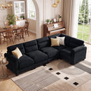 Bonzy Home Convertible Sectional Sofa, L‑Shaped Couch, Ultra‑Comfort Seating – Configurable for Living Room & Family Room, Charcoal