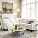 Bonzy Home L-Shaped Corner Sectional Sofa, 93" Classic Oversized Corner Couch with Removable Washable Covers, Modular Corner Sofa Couch for Living Room, Beige