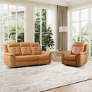 Bonzy Home Recliner and 3-Seat Sofa Power Reclining Set with USB, Brown