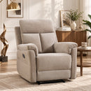 Bonzy Home Manual Reclining Chair, Modern Single‑Seat Recliner Sofa for Adult with Padded Armrests and Adjustable Backrest for Living Room, Bedroom & Reading Room, Taupe