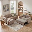 Bonzy Home Modular Corduroy Sectional Sofa with Pull Out Sleeper, Convertible L-Shaped Couch, Free Combination Upholstered Sofa Bed for Living Room