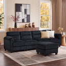 Bonzy Home Convertible Sectional Sofa With Ottoman, Ultra‑Comfort Seating – Configurable for Living Room & Family Room, Charcoal