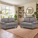 Bonzy Home 2-Pack 57'' Loveseat Sofa, 2-Seater Couch for Living Room, Comfy Upholstered Sofa Couch for Small Space, Apartment, Office, Gray