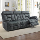 Bonzy Home Manual Reclining Sofa Adjustable Backrest,3 Seat Recliner Couch Sofa with Overstuffed Arms and Back Sofa Set for Living Room, Grayish Green