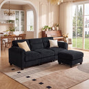 Bonzy Home Modular Sectional Sofa With Ottoman, Ultra‑Comfort Seating – Configurable for Living Room & Family Room, Charcoal