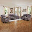 Bonzy Home Manual Recliner Sofa Collection,3-Seat Sofa, Loveseat and Single Recliner Chair, Suitable for Living Room & Meeting Room，Saddle