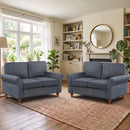 Bonzy Home 2-Pack 57'' Loveseat Sofa, 2-Seater Couch for Living Room, Comfy Upholstered Sofa Couch for Small Space, Apartment, Office, Blue