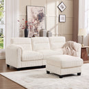 Bonzy Home Modular Sectional Sofa With Ottoman, Ultra‑Comfort Seating – Configurable for Living Room & Family Room, Oat