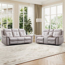 Bonzy Home Loveseat and 3-Seat Sofa Power Reclining Set with USB, Gray
