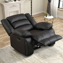 Bonzy Home Faux Leather Manual Recliner Chair, Reclining Sofa Chair Couch for Living Room, Bedroom Furniture, Meeting Room, Black