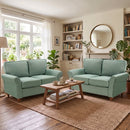 Bonzy Home 2-Pack 57'' Loveseat Sofa, 2-Seater Couch for Living Room, Comfy Upholstered Sofa Couch for Small Space, Apartment, Office, Green