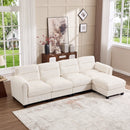 Bonzy Home Convertible Sectional Sofa With Ottoman, Ultra‑Comfort Seating – Configurable for Living Room & Family Room, Oat