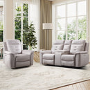 Bonzy Home Recliner and Loveseat Set Power Reclining Sofa with USB, Gray