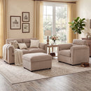 Bonzy Home Modular Corduroy Sectional Sofa with Pull Out Sleeper, Convertible L-Shaped Couch, Free Combination Upholstered Sofa Bed for Living Room